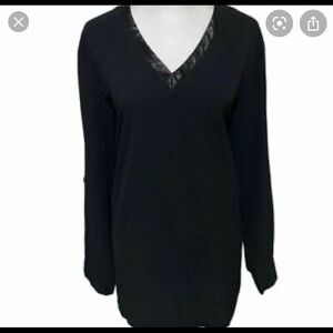 Mudpie black leather detailed tunic Nwot